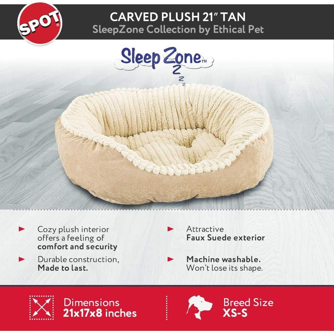 Sleep Zone Carved Plush Dog Bed