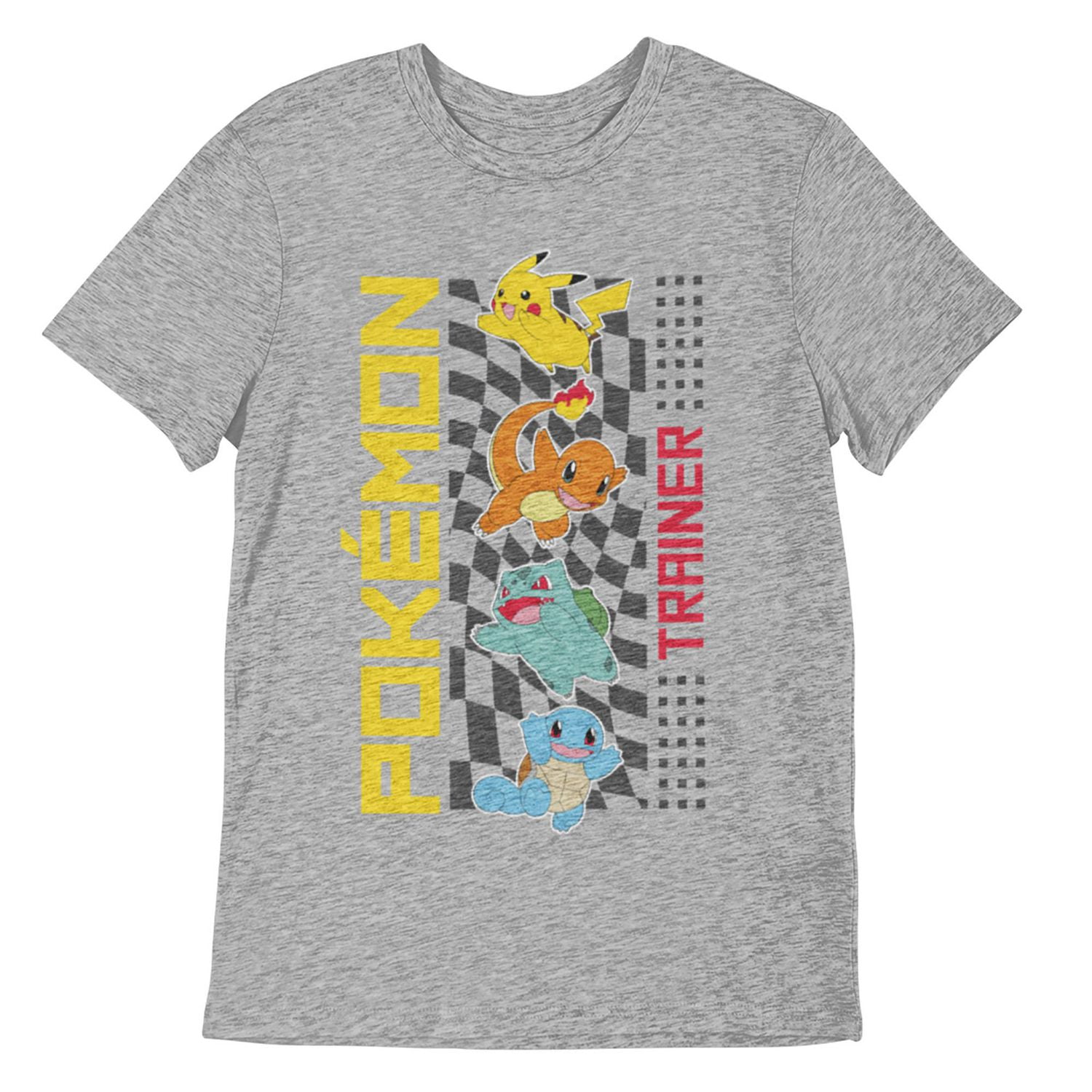 Pokemon T-shirt de base pour garçon. Ce t-shirt à col rond pour garçons a des manches courtes et un imprimé tendance et Tailles 4 à 16