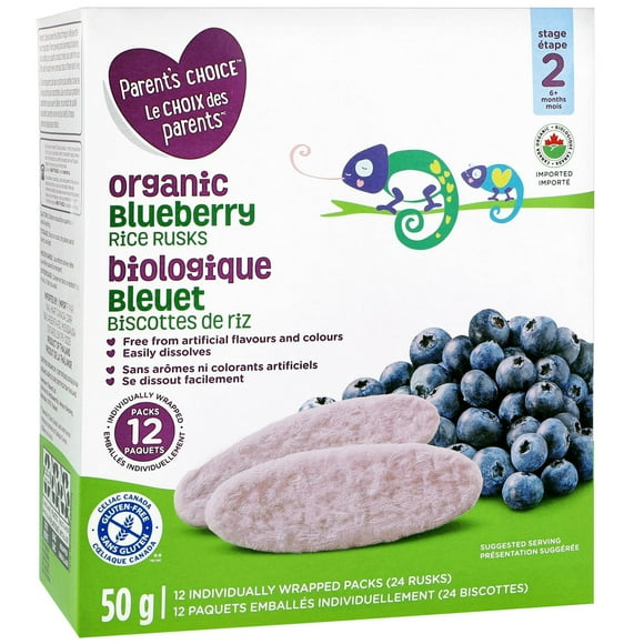 Biscottes de riz biologiques saveur bleuet Le choix des parents