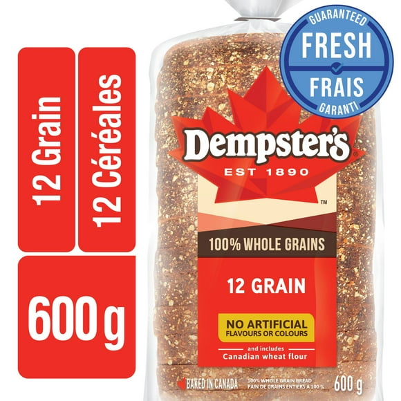 Dempster’s® 100% Whole Grains 12 Grain Sliced Bread, 600 g