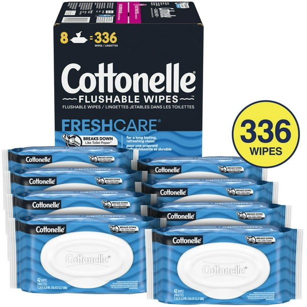 Cottonelle Paquet Rabattable de Lingettes Humides Jetables 336 Unites