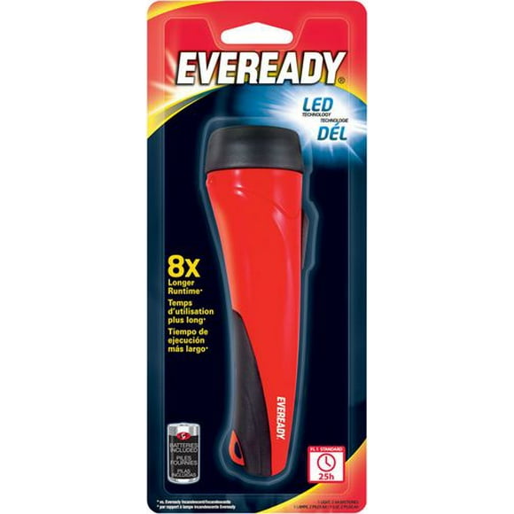Eveready V-series LED Flashlight, with 2 AA Batteries
