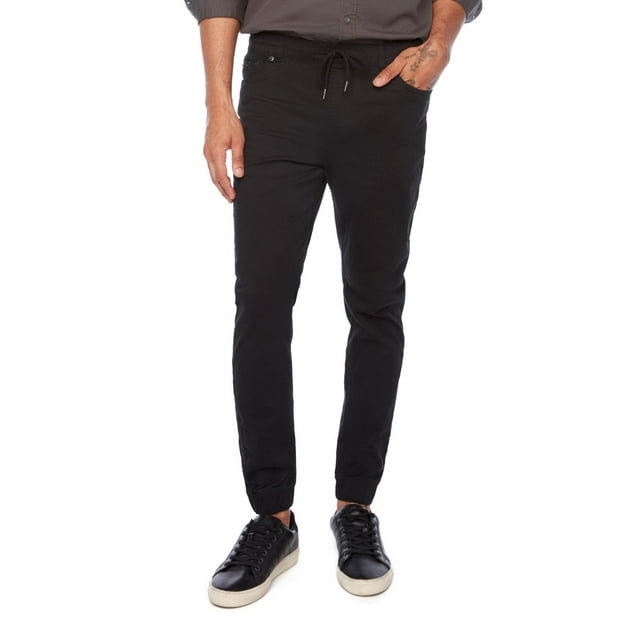 Jeaniologie ™ Men's 5-pocket Classic Cuffed Jogger- Black