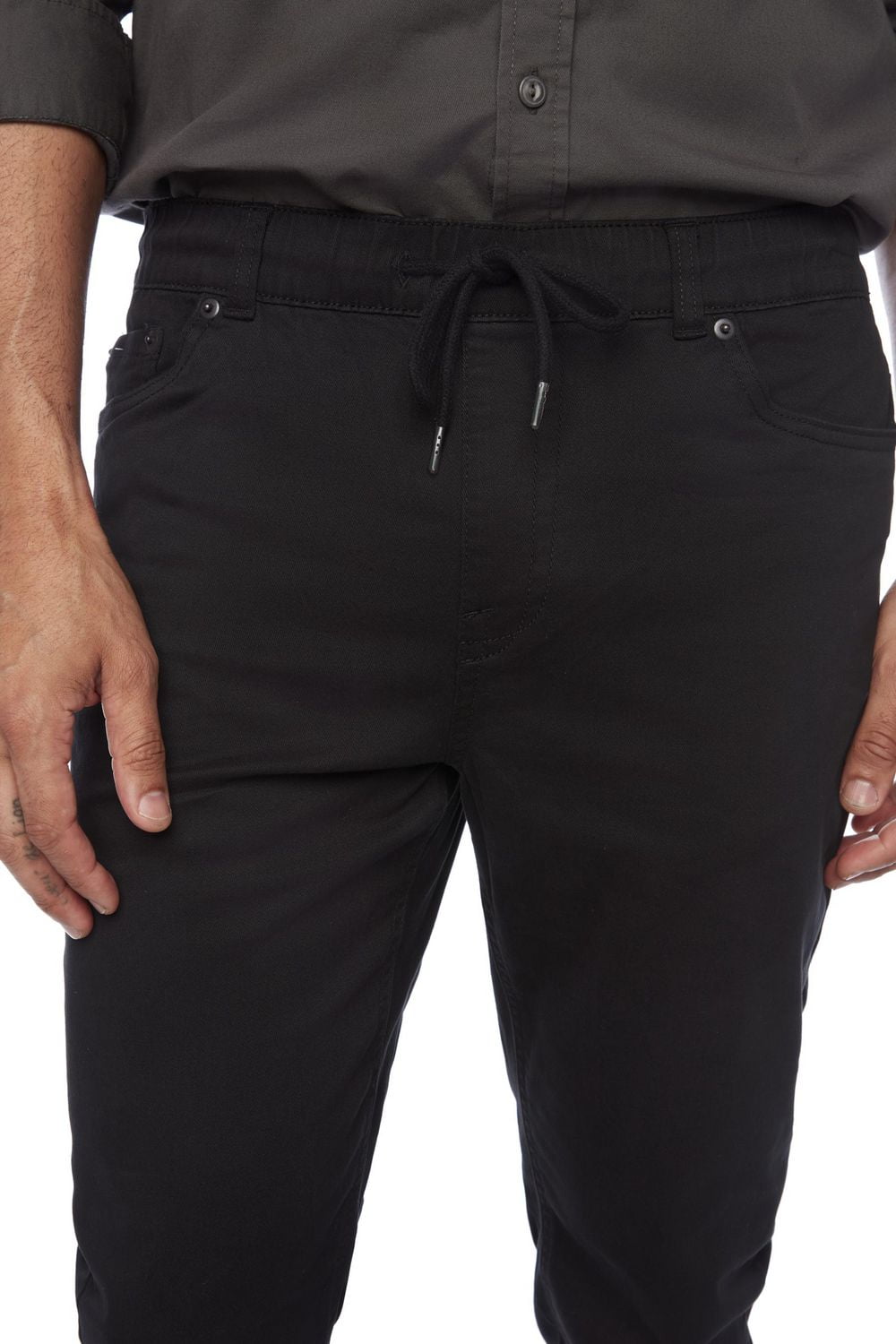 Jeaniologie ™ Men's 5-pocket Classic Cuffed Jogger- Black, size 28 - 38