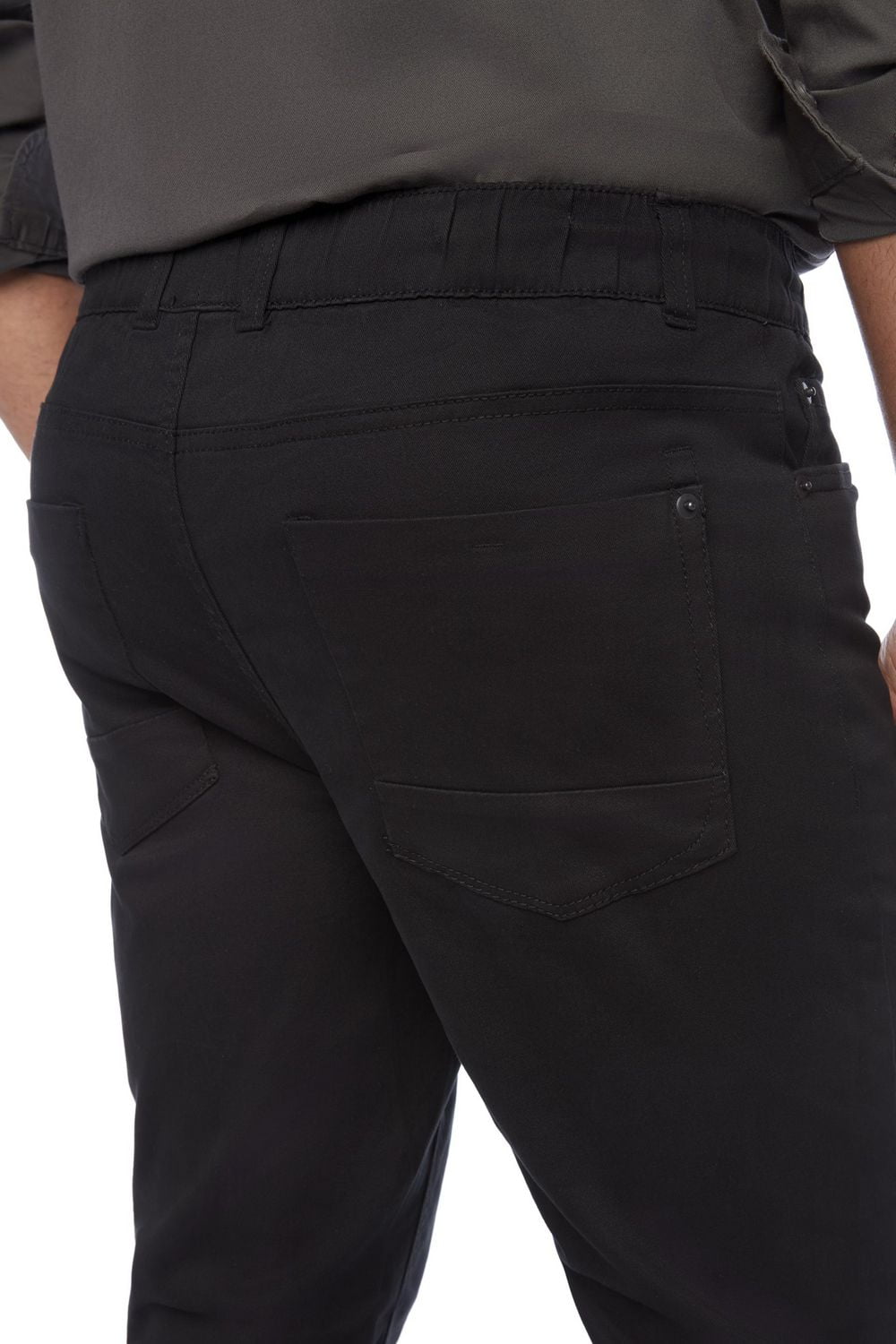 Jeaniologie ™ Men's 5-pocket Classic Cuffed Jogger- Black, size 28 - 38
