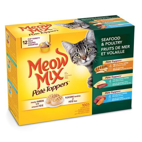Meow Mix Pâté Toppers nourriture pour chats assort. de 12