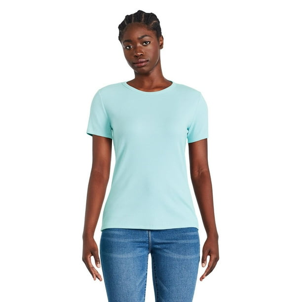 Sage Short Sleeve Rib Tee- White - Archer Cashmere main image 1