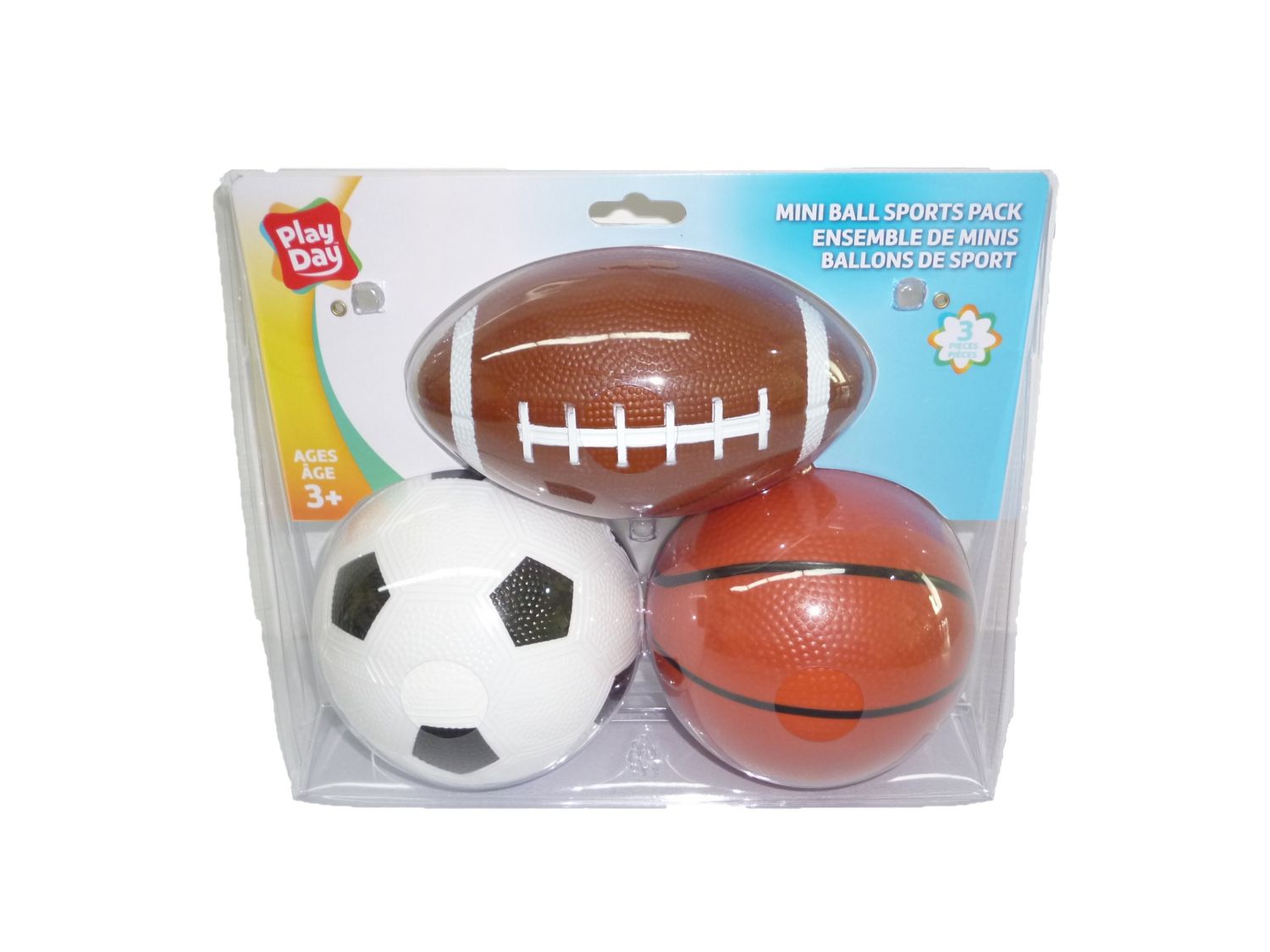 Play Day Mini Sports Balls Set Football Basketball Soccer Ball NEW 