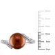 Bague à sections divisées  avec perle d'eau douce cultivée teinte brune en forme de bouton de 9,5 à 10 mm et diamants en argent sterling – image 2 sur 4
