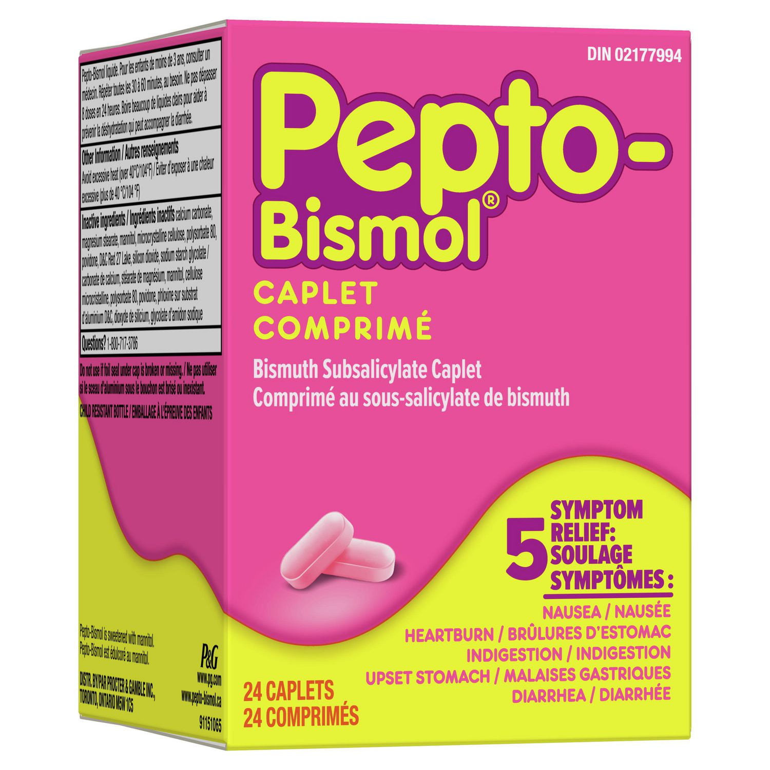Comprimés Pepto Bismol pour soulager la nausée, les brûlures d’estomac, l’indigestion, les malaises gastriques et la diarrhée 24 unités