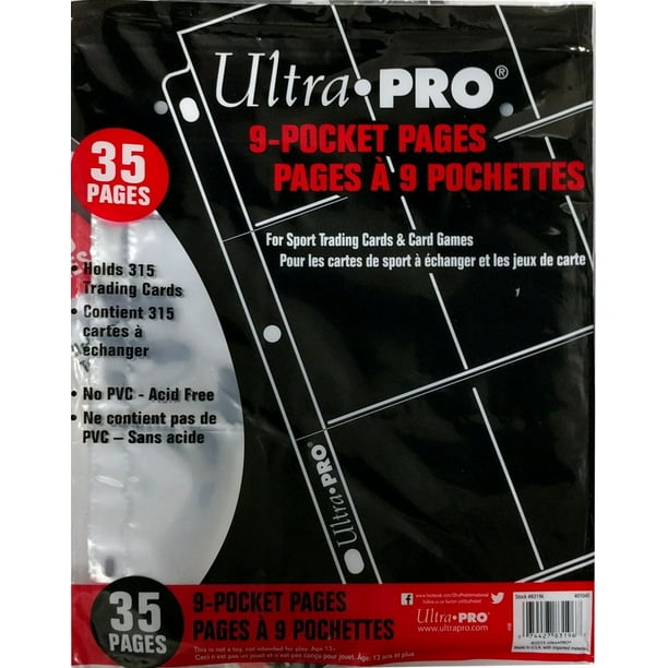 Pages de rangement Ultra Pro à 9 pochettes 