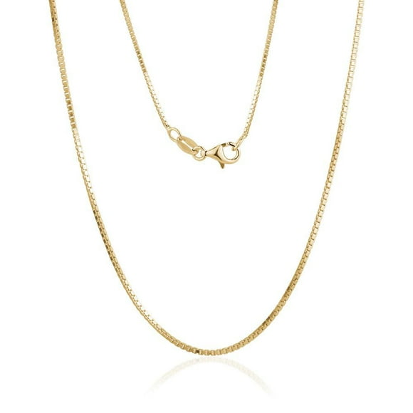 Luxury Designs 18” unisex Sterling Silver Gold-plated Box link chain