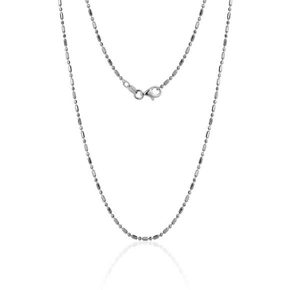Luxury Designs 18”unisex Sterling Silver Alternating bead chain