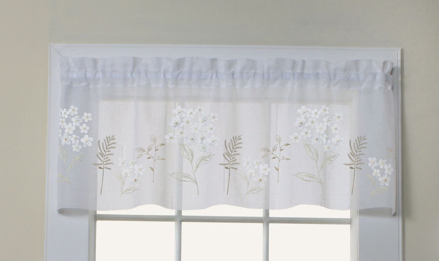 Habitat Hydrangea Sheer Embroidered RodPocket Window Valance Walmart
