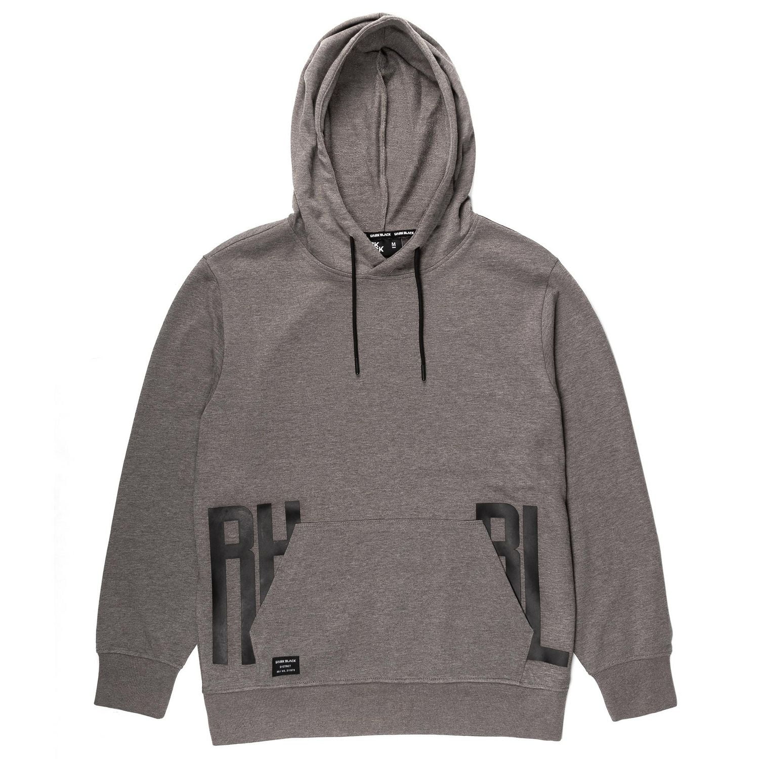 Dark Black Men's Long-Sleeve Graphic Hooded Sweatshirt