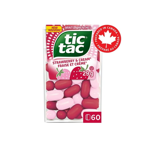 TIC TAC® Mints, Strawberry and Cream, Mint Candy, 60 pills, 29 grams