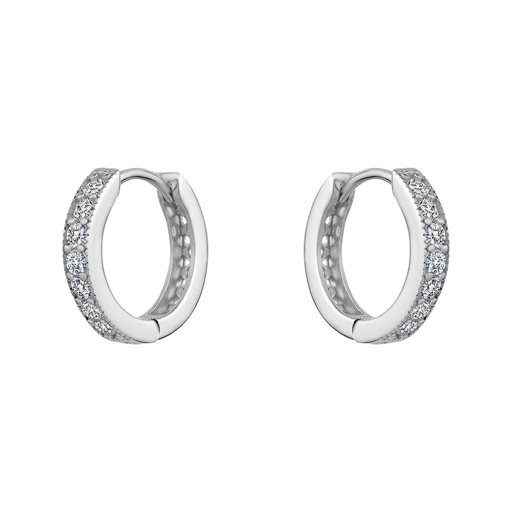 Luxury Designs Créoles Milgrain en Argent Sterling et Zircon Cubique