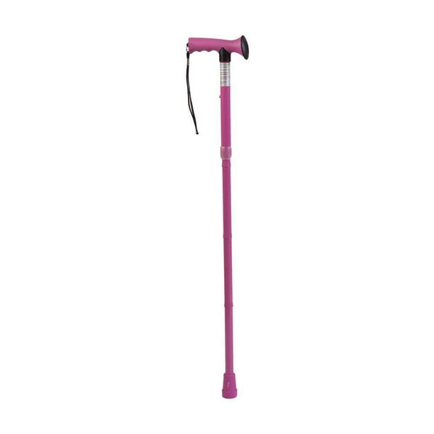 HealthSmart Colorful Walking Stick for Men and Women, Fashionable Comfort  Grip Folding Walking Canes and Sticks with Soft Gel-like Handle,  Collapsible Walking Stick, Adjustable, Pink 