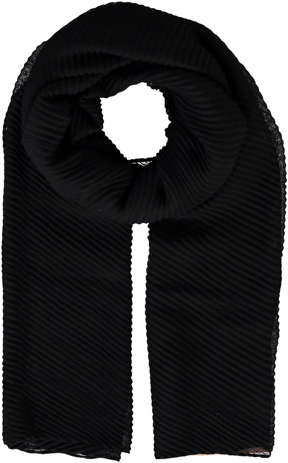 V. Fraas Ladies Polyester Solid Pleated Scarf Wrap - Black | Walmart Canada