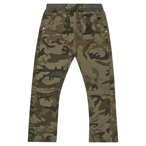 Pantalon kaki à motif camouflage et à taille côtelée George British Design pour garçons