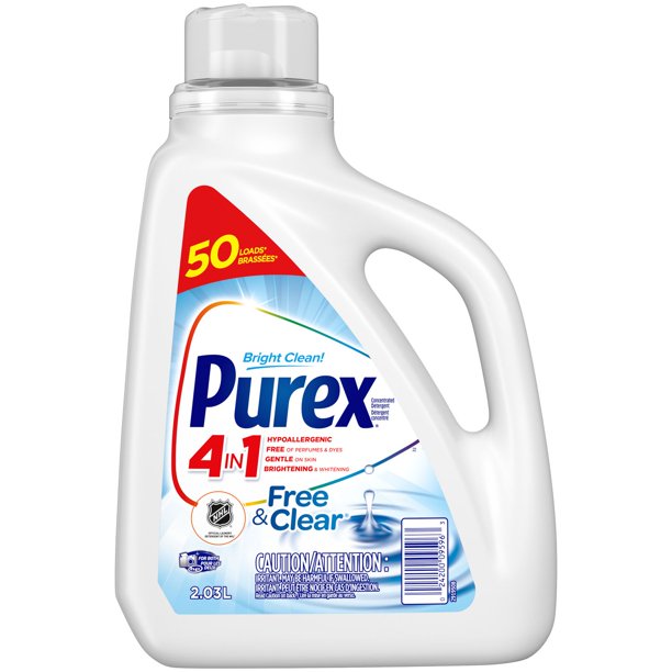 Purex 4 in 1 Liquid Laundry Concentrated Detergent, Free & Clear, 2.03