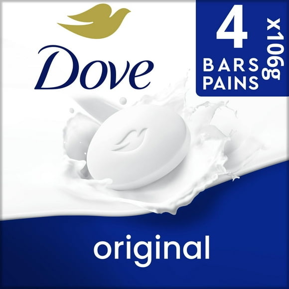 Dove Beauty Bar Gentle Skin Cleanser Moisturizing for Gentle Soft Skin Care Original Made With 1/4 Moisturizing Cream, 106g (4 count)