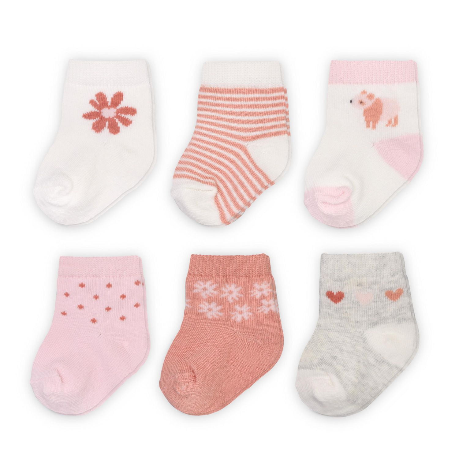 Child of Mine By Carters Girls 6 Pack Floral Socks