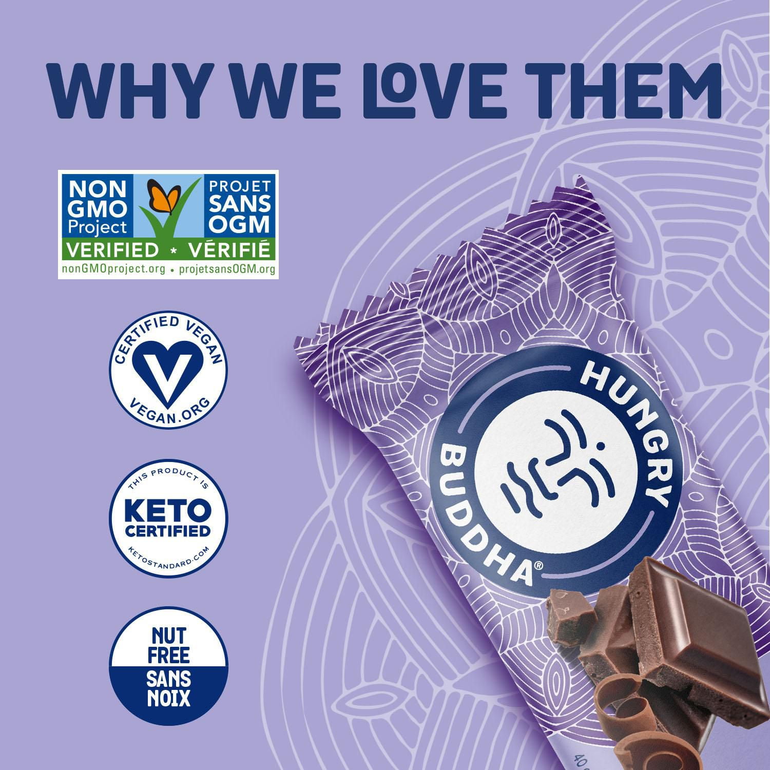 Hungry Buddha Triple Chocolate Bar | 40g, HB Vegan Protein Bar