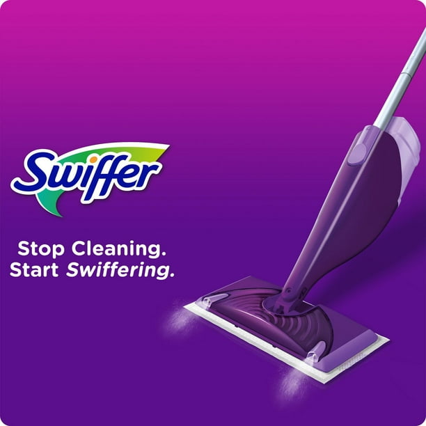 Swiffer WetJet Starter Kit - Système de nettoyage tout-en-un - Comprend  liquide + 4