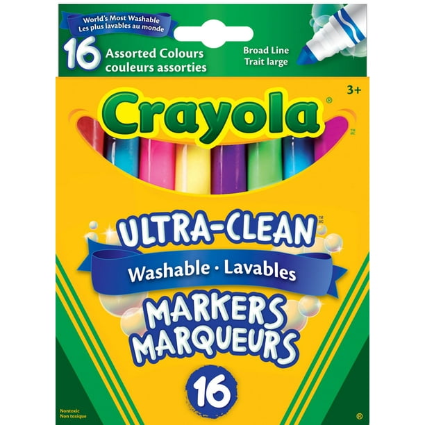 16 marqueurs à pointe large lavables Crayola 16 marqueurs à pointe large lavables
