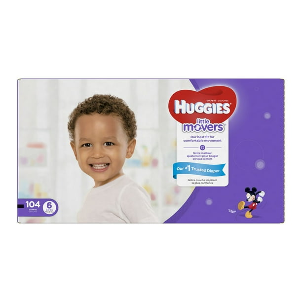 Couches Huggies Little Movers, Emballage Économie