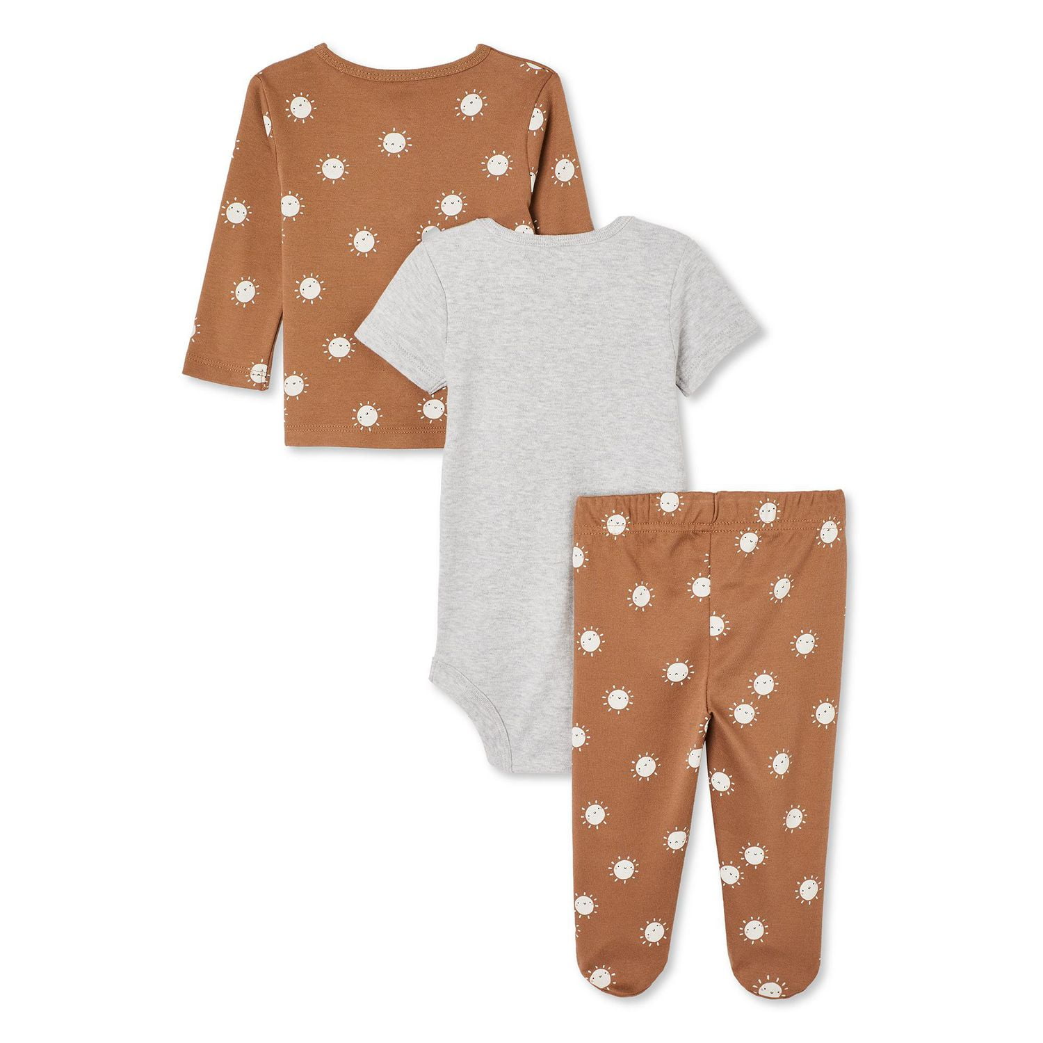 Ensemble de layette 3 pièces George collection non genrée pour nourrissons Tailles 0-9 mois