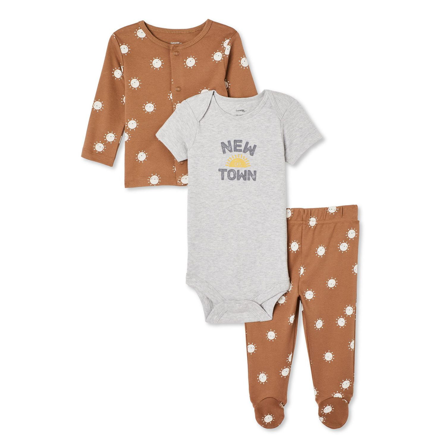 George Infants' Gender Inclusive Layette 3-Piece Set, Sizes 0-9 months