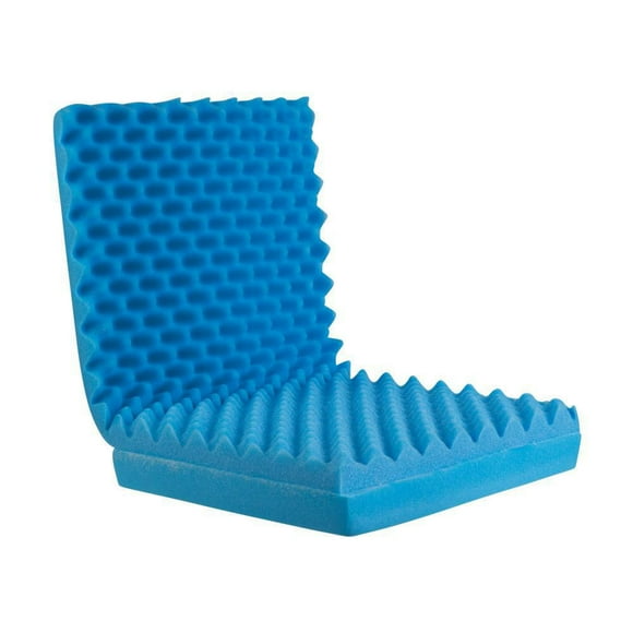 DMI Convoluted Foam Chair Pad with Back, Blue, 18" x 32" x 3"