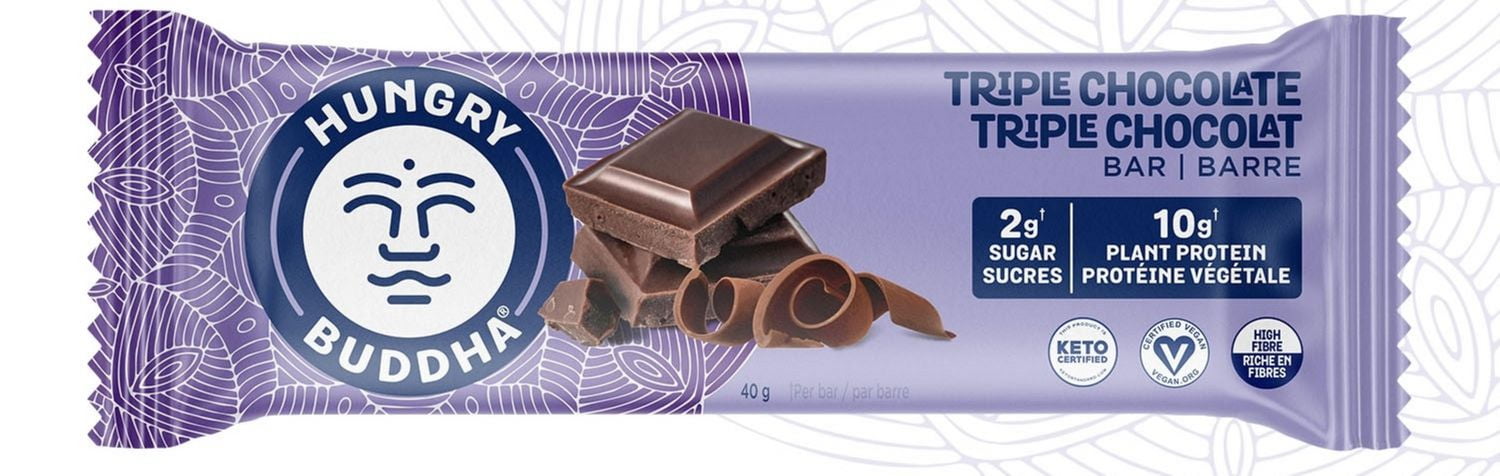 Hungry Buddha Triple Chocolate Bar | 40g, HB Vegan Protein Bar