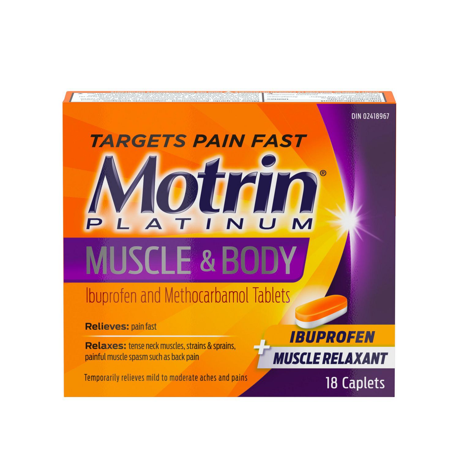 Motrin Platine Muscles et corps, 18 unités