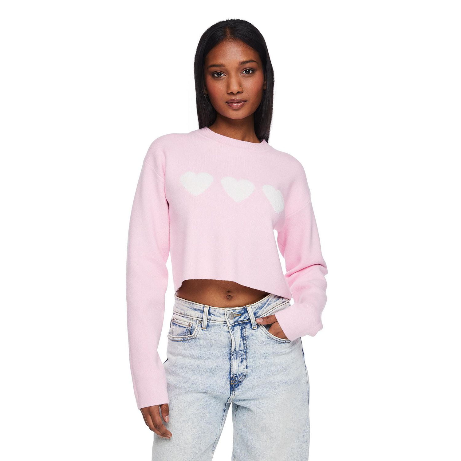 No Boundaries Women's Cropped Sweater