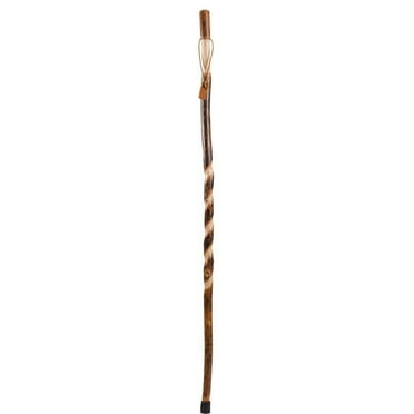 Brazos Twisted Hickory Handcrafted Wood Walking Stick Hiking Trekking Pole Cane, 58"