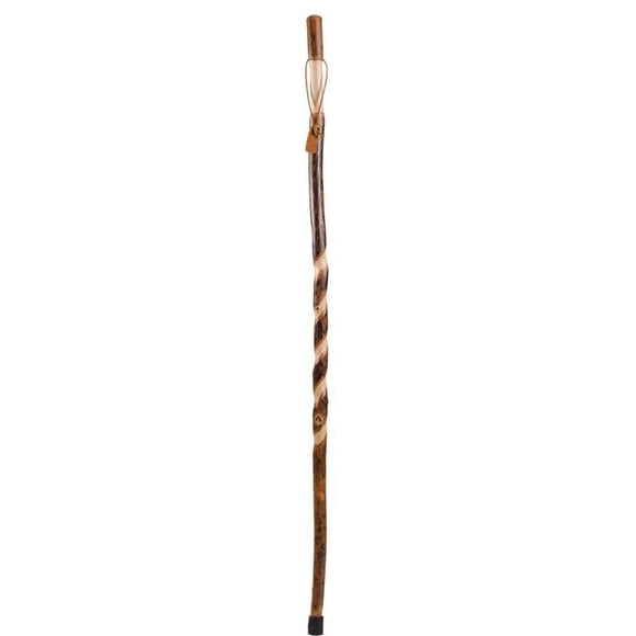 Brazos Twisted Hickory Handcrafted Wood Walking Stick Hiking Trekking Pole Cane, 58"