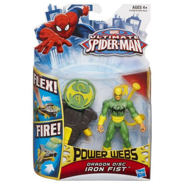 MARVEL ULTIMATE SPIDER-MAN - Figurine IRON FIST Disque dragon avec Power Webs