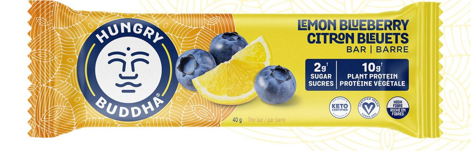 Hungry Buddha Lemon Blueberry Bar | 40g, HB Vegan Protein Bars