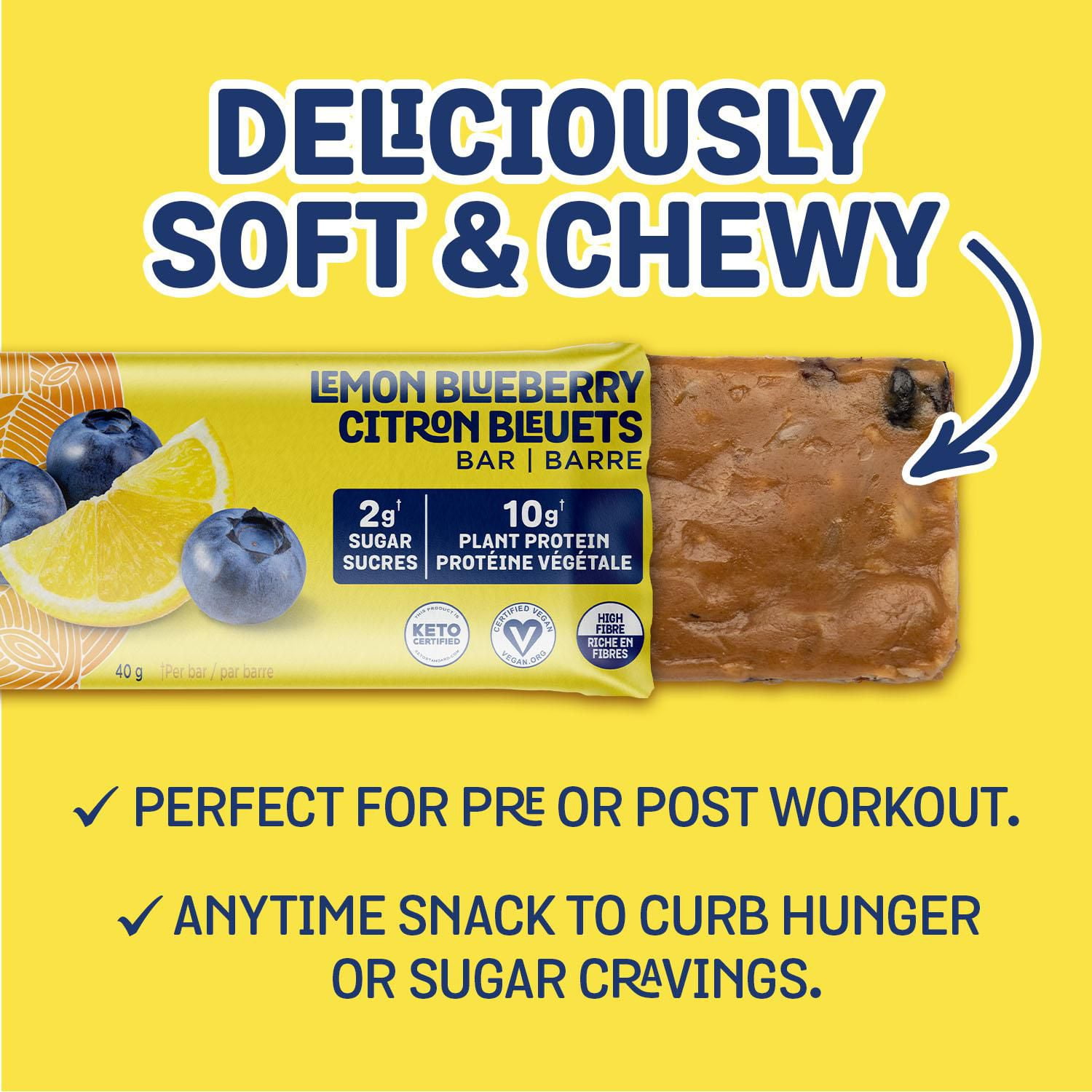 Hungry Buddha Lemon Blueberry Bar | 40g, HB Vegan Protein Bars