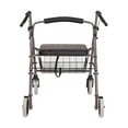 thumbnail image 2 of Déambulateur Rollator en aluminium extra-large et léger avec siège, titane, pliable, 2 of 8