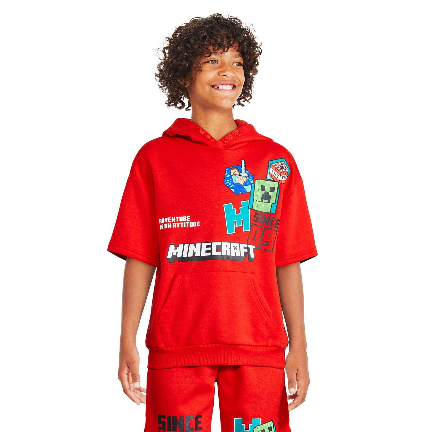 Minecraft Boys' Fleece Hooded Tee