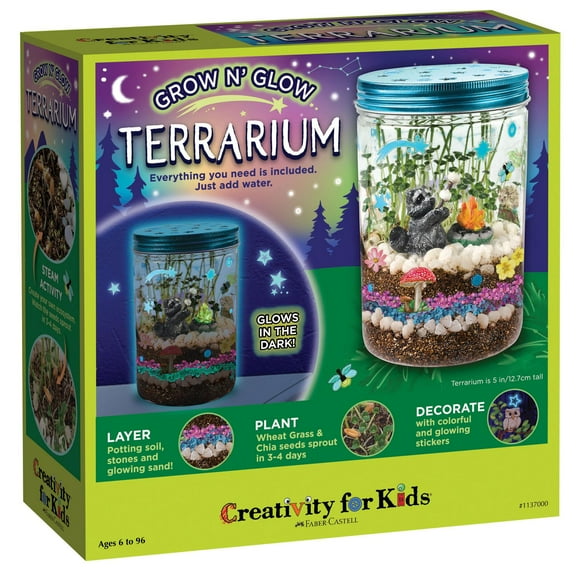 Creativity for Kids Grow 'N Glow Terrarium, STEM Garden Craft for Kids