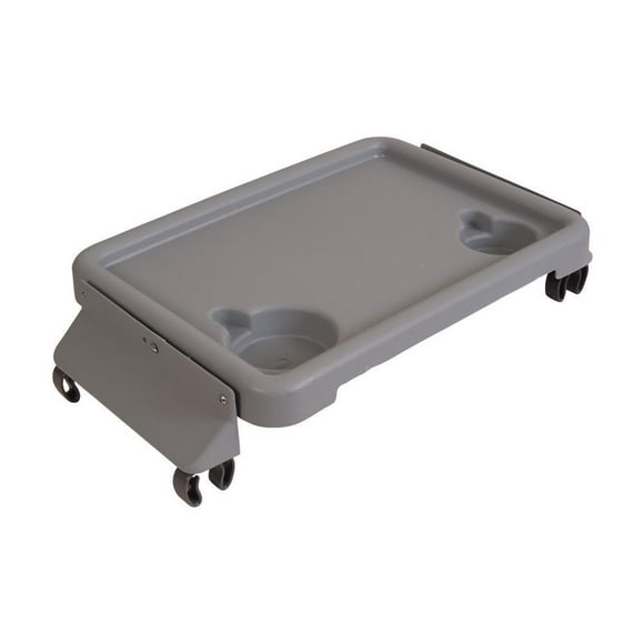 DMI Folding Walker Tray with Cup Holders, Tool Free, Locks in Place, Gray, 18.5 Inches