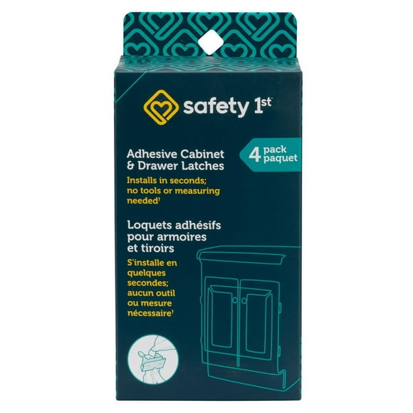 Safety 1st Adhesive Cabinet & Drawer Latches - 4 Pack, Baby Proofing