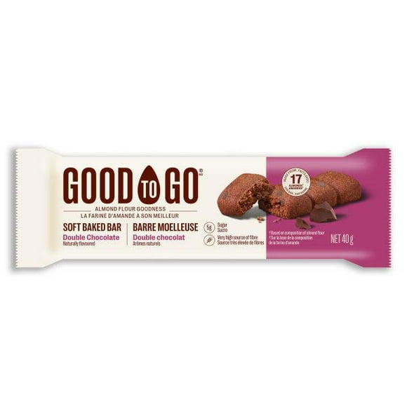 GOOD TO GO Double Chocolate Soft Baked Bars 40g, Almond Flour GF Vegan