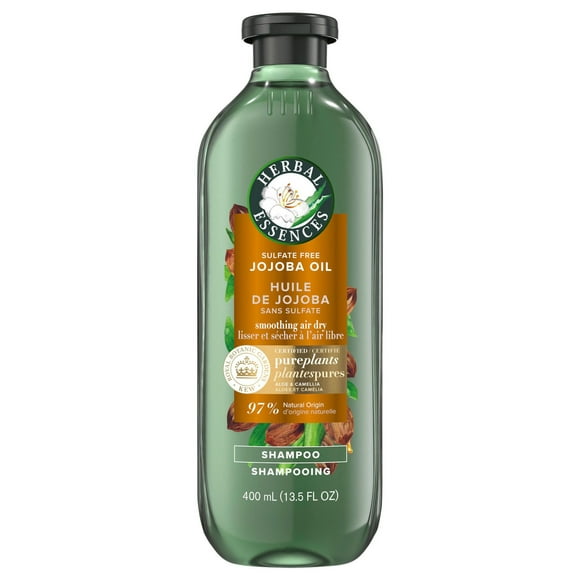 Herbal Essences Jojoba Oil Sulfate Free Shampoo, Made for Air Drying, Smoothing, with Certified Camellia Oil and Aloe Vera, For All Hair Types, Especially Frizzy Hair, 400ML