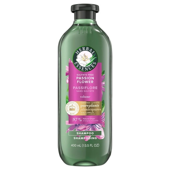Herbal Essences Passion Flower Sulfate Free Shampoo, Volumizing, with Certified Camellia Oil and Aloe Vera, For All Hair Types, Especially Fine Hair, 400ML